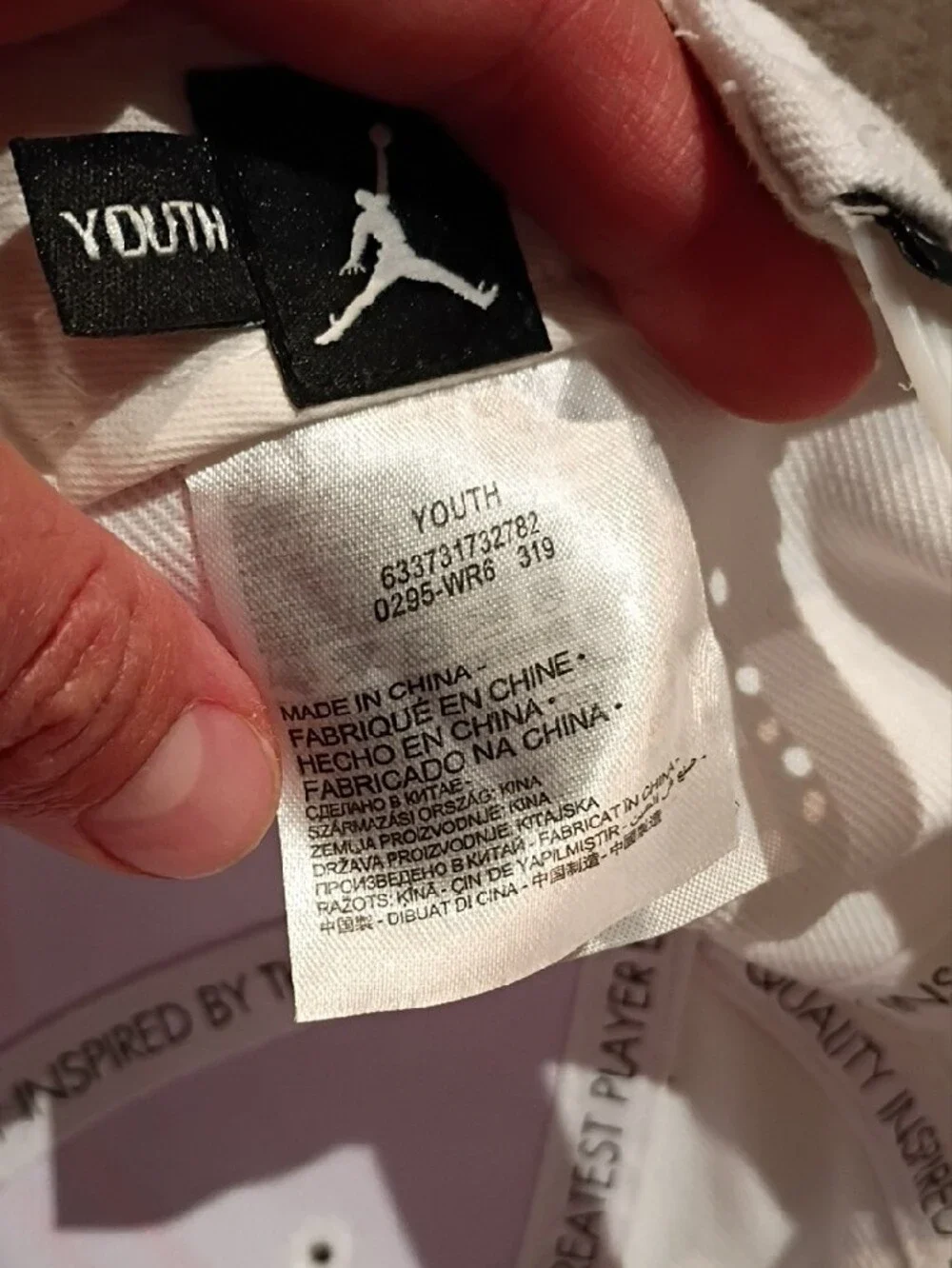 Jordan Kids White, Black & Red Strap-Front Baseball Cap